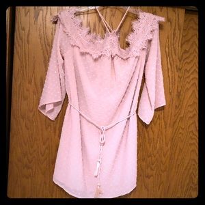 3/4 length bell sleeve tunic dress